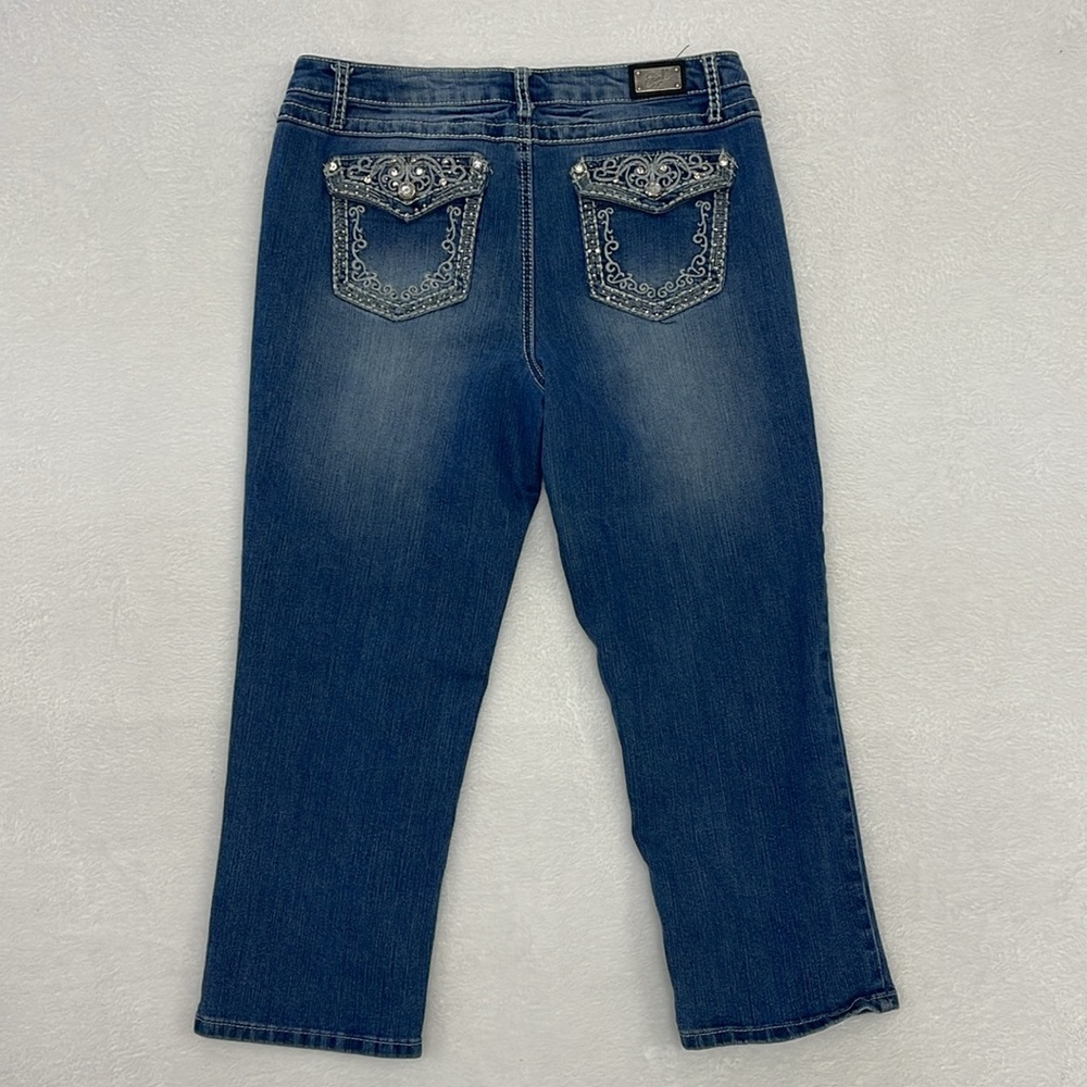 Earl Jeans Cropped Embroidered Sequined Sz 12‎ - Picture 4 of 8